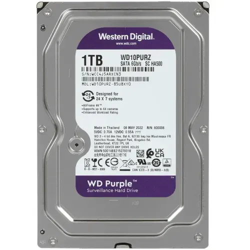 Western Digital 1 ТБ Внешний жесткий диск, Металл, серебристый, фиолетовый