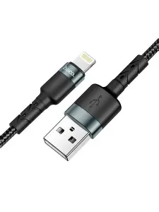 Кабель для айфона Lighting // Быстрая зарядка USB Lighting для iPhone, провод шнур лайтинг / 1 метр, черный плетеный