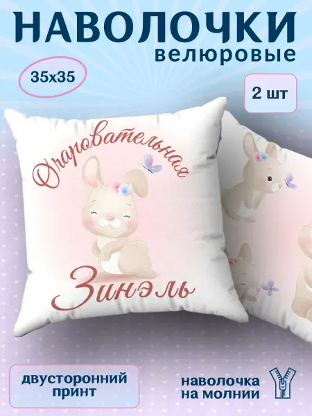 BestArt Наволочка детская маленькая именная Зинэль 2 шт. 35х35