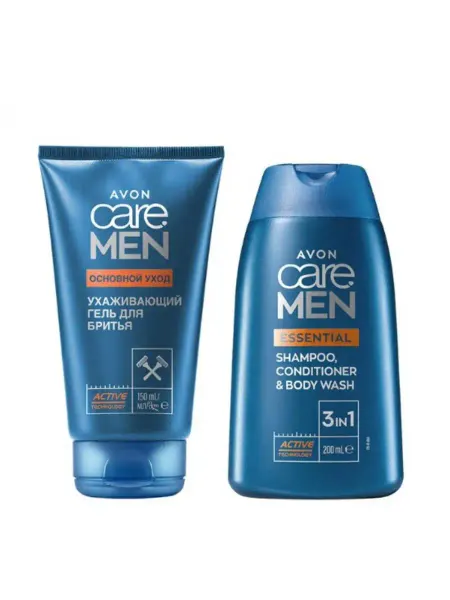 AVON Набор Care Men "Основной уход" Гель для бритья+средство 3в1