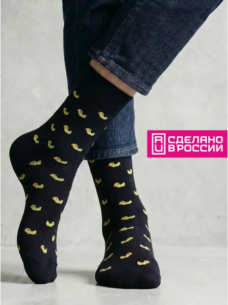 Babushka Черные носки с принтом утки