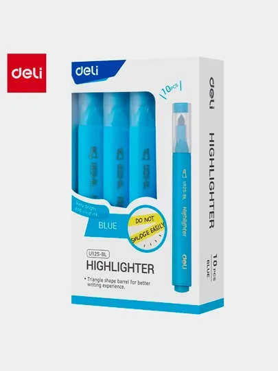 Маркер текстовый Deli EU12S-BL, Blue, 1-4 мм