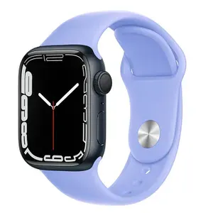 Силиконовый ремешок для смарт-часов Apple Watch series 1-7 (42/44/45 мм, размер M/L), бело-голубой