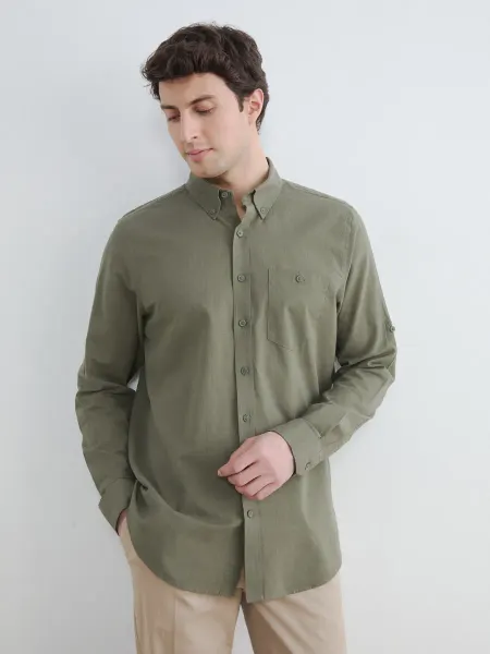 LC Waikiki Мужская рубашка Regular Fit из льняной смеси