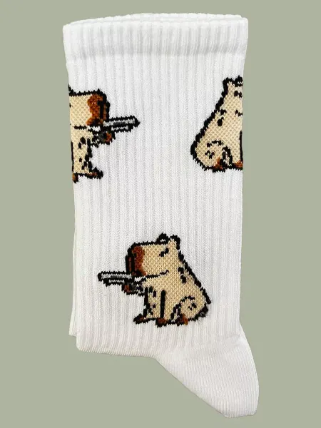 Krumpy Белые носки с принтом Капибары