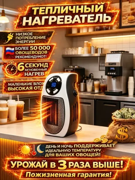 Обогреватель для теплицы с цифровым дисплеем