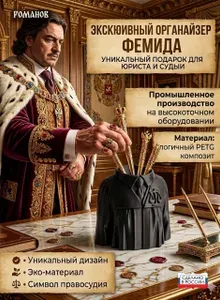 Органайзер для ручек фемида подарок судье и юристу черный пластиковый 10 см.