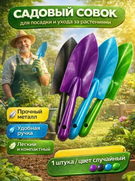 ДА10 Совок садовый металлический прочный для дачи