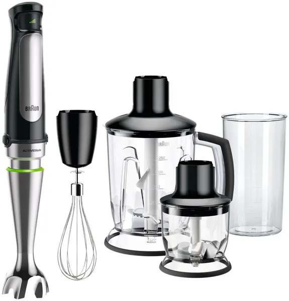Погружной блендер Braun MultiQuick 7 MQ7045X, 10 скоростей, мощность 1000Вт, чёрный