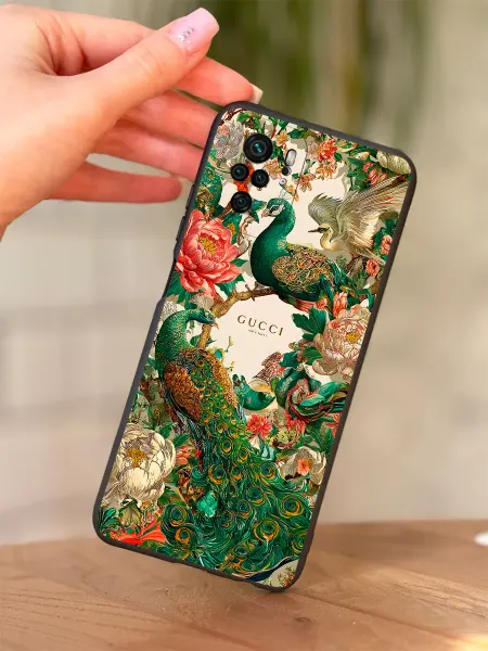 PBl store Чехол на Redmi Note 10 Note 10S Poco M5S Павлин Gucci