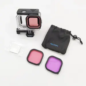 Набор Telesin: аквабокс + 3 подводных фильтра для GoPro 9/10/11/12/13 Black