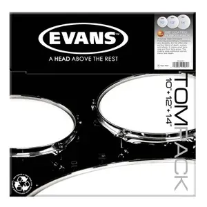 G2 Coated Fusion Набор пластика для том барабана, 10"/12"/14", Evans ETP-G2CTD-F