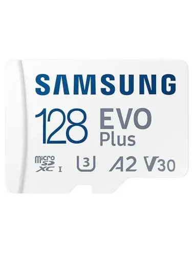 Samsung 128 МБ Карта памяти Memory Stick, microSDXC EVO Plus (2025), Class 10, UHS-II U3, запись - 90 Мбайт/сек, чтение - 130 Мбайт/сек, Карта памяти microSD, Адаптер SD（microSD、SD）