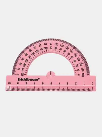 Транспортир пластиковый ErichKrause Pastel, 180/10 см, ассорти 57900