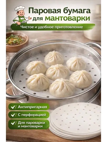 Звонк Паровая бумага для мантоварки и пароварки, антипригарная