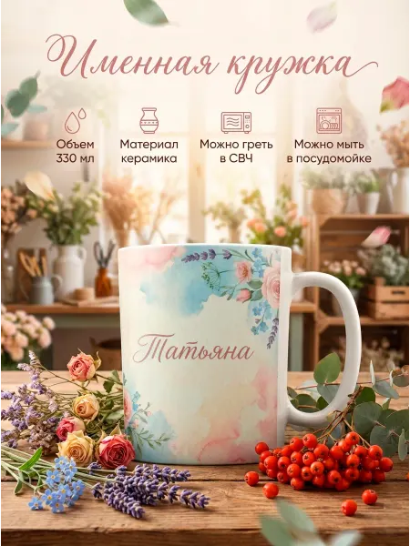 Тумакс Кружка подарок с именем Татьяна