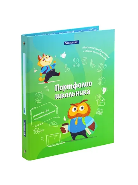 Brauberg Папка-портфолио школь ОТЛИЧНИК 4 кольца 20 файлов 10 вкладыш
