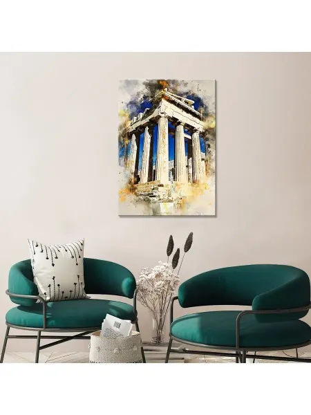 Classic Art Картина на холсте Афины Парфенон акварель 20х30