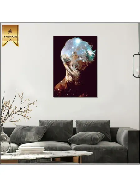 Classic Art Картина на холсте Девушка космос яркие звёзды 20х30