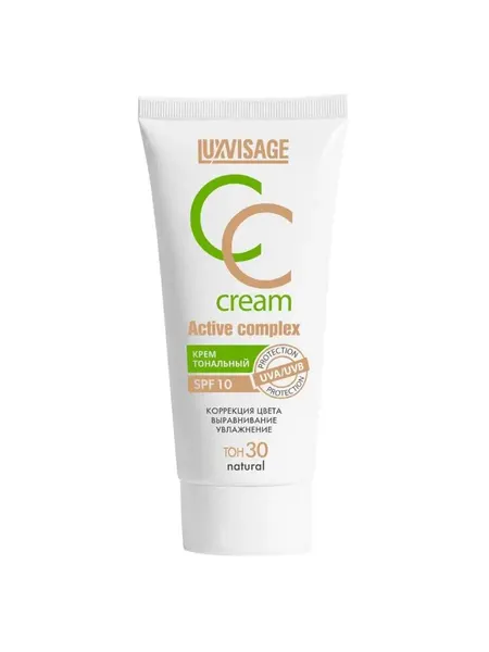 LUXVISAGE Тональный CC крем для лица Active complex SPF 10 тон 30