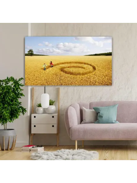 LinxOne Картина на холсте, 40x60, Настроения люди поле
