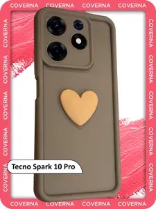 Силиконовый чехол на Tecno Spark 10 Pro для Техно Спарк 10 про с объёмным 3D сердцем и высокими бортиками