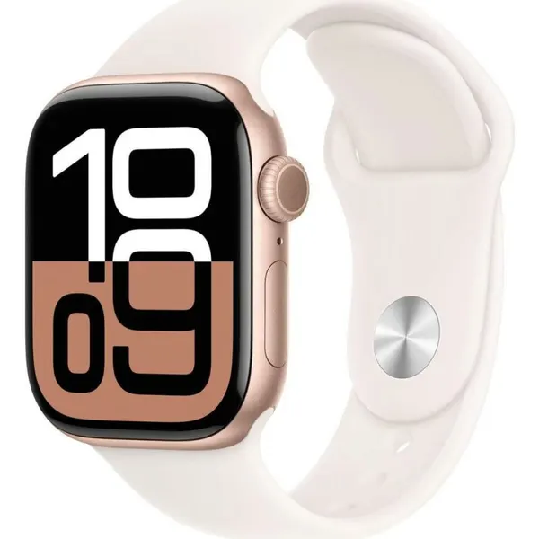 Часы Apple Watch Series 10 42mm GPS+Cellular Rose Gold Aluminum Case with Light Blush Sport Band MWX93 S/M