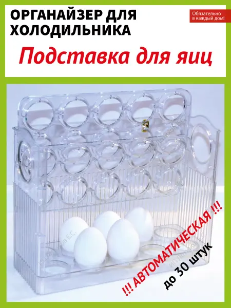 IQДом (Дом с умом) Контейнер для яиц в холодильник на 30 штук