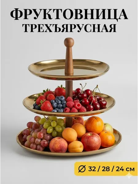 Lenardi Фруктовница трехъярусная этажерка конфетница фарфор