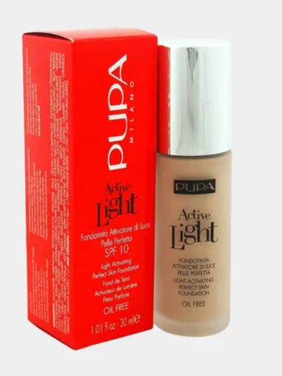 Тональный крем Pupa Milano увлажняющий, SPF 10, Active Light, для всех типов лица