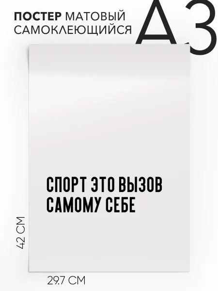 Постер 30х42 на стену - про спорт и здоровье А3