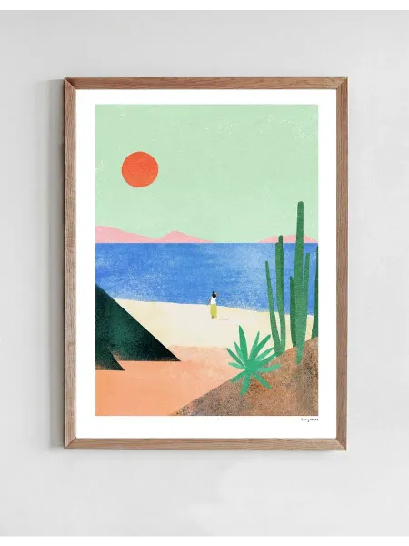 Onllyart Постер Девушка на пляже 40x60