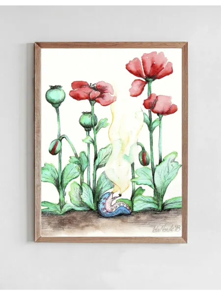 Onllyart Постер Красные цветы мака 50x70