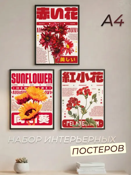 Набор постеров "Японская эстетика, Japan Aesthetic A4"
