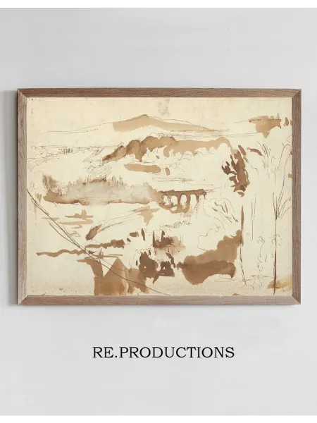Re.productions Постер Landscape with an Aqueduct - Eugène Delacroix