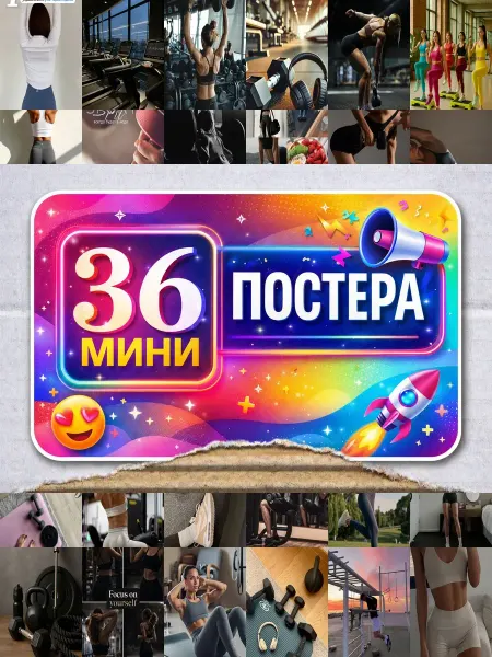 BUCHIBU Минипостеры 36 шт спорт фитнес