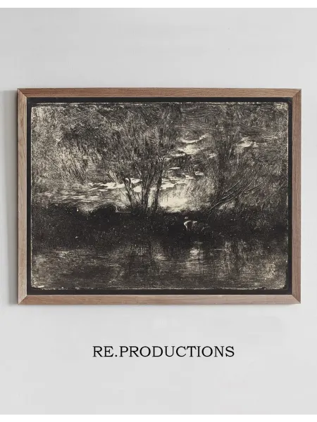 Re.productions Постер Cows at a Watering-Place - Charles François Daubigny