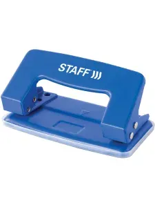 Дырокол для бумаги / листов канцелярский металлический Staff Everyday, до 10 листов, без линейки, синий