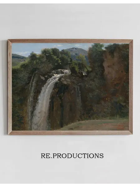 Re.productions Постер Waterfall at Terni - Jean-Baptiste-Camille Corot