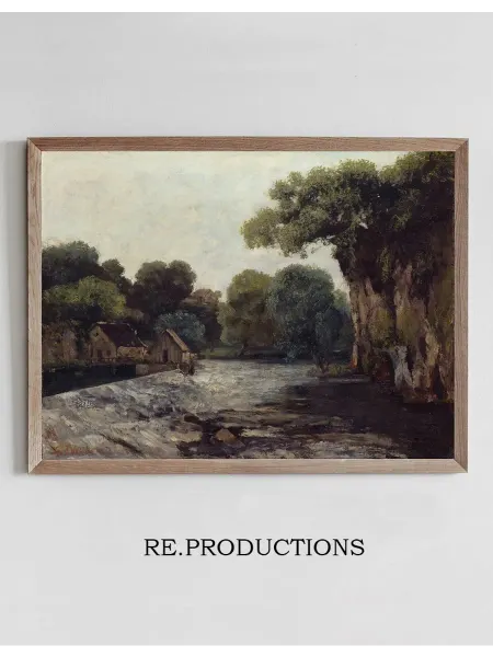 Re.productions Постер The Weir at the Mill - Gustave Courbet