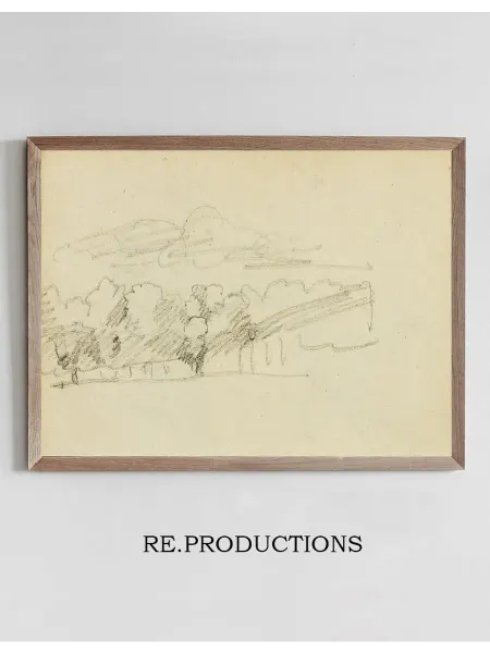 Re.productions Постер Landscape with a row of trees - Théodore Géricault