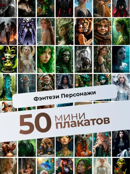 KONNESSI Постеры Фэнтези Персонажи. 50 шт