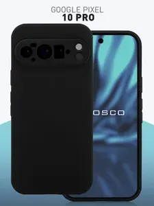 Чехол для Google Pixel 10 Pro (Гугл Пиксель 10 Про), тонкий с матовым покрытием и защитой модуля камер, черный ROSCO
