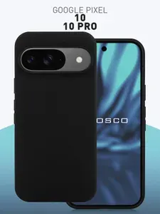 Чехол для Google Pixel 10 (Гугл Пиксель 10), тонкий с матовым покрытием и бортиком вокруг модуля камер, черный ROSCO