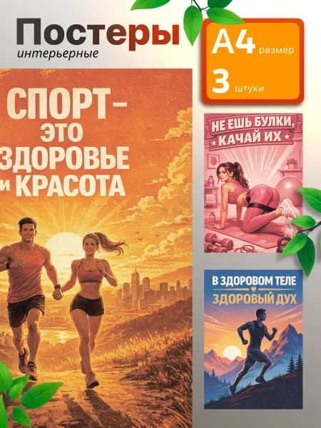 TREANT Постеры на стену интерьерные Спорт цитаты