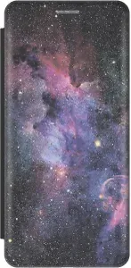 Чехол-книжка на Infinix Note 10 Pro NFC / Инфиникс Нот 10 Про c принтом "Открытый космос" черный