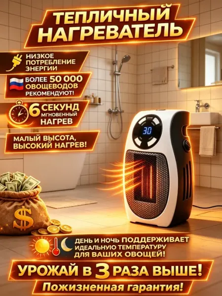 Мгновенный обогреватель для теплицы и дома