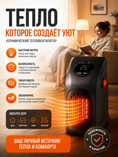 Тепловентилятор настенный для дома с пультом