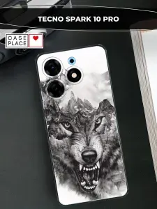 Силиконовый чехол на Tecno Spark 10 Pro / Техно Спарк10 Про волк