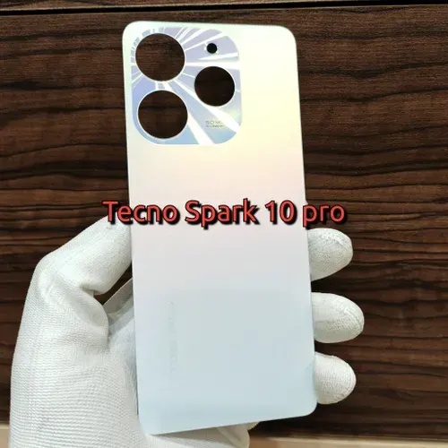 Крышка для TECNO Spark 10 Pro Оригинальная (заднее стекло) цвет: Чёрный / Синий